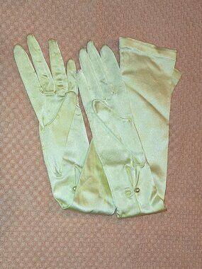 Long Cream Satin Opera  Bridal Gloves